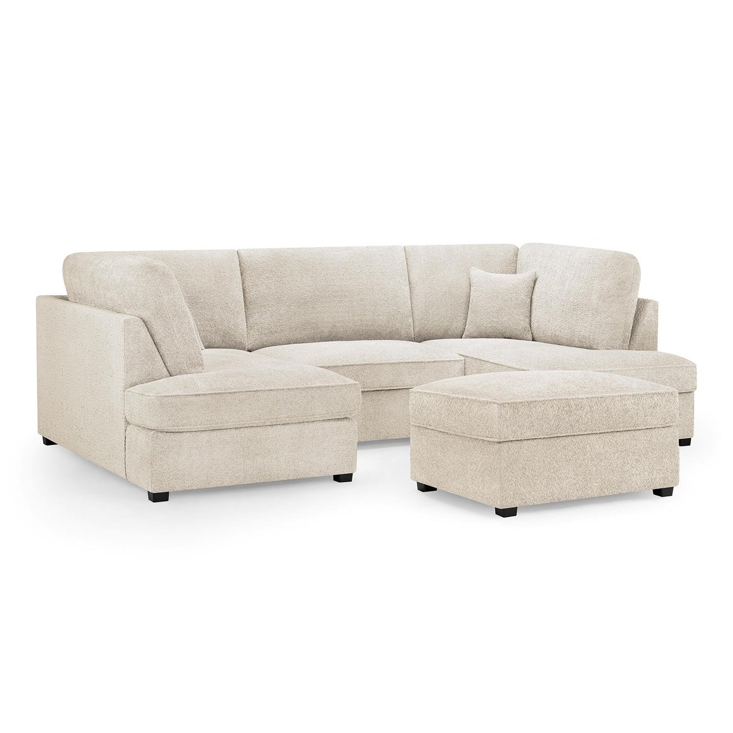 California Boucle Beige or Grey U shaped 6 Seater Sofa