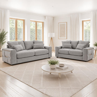 Juno Chenille 3 + 2 Seater Sofa Set with Removable Cushions