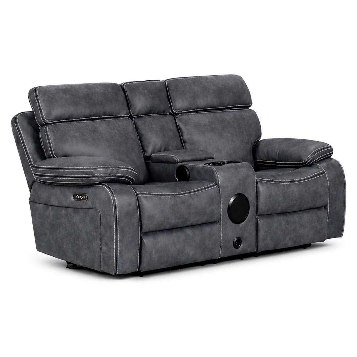 Tokyo LeatherAire Grey  3 + 2  Electric Recliner Sofas