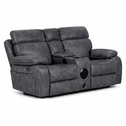 Tokyo LeatherAire Grey  3 + 2  Electric Recliner Sofas