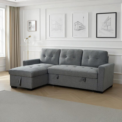 Arden Grey 3 Seater L Shaped Universal Sofa Bed With Storage Living Room