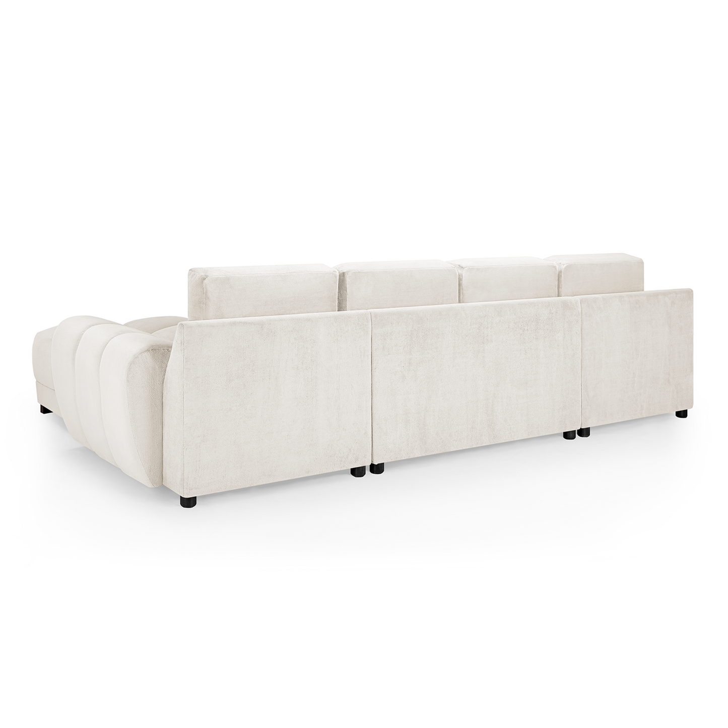 Zura Plush Velvet Large U Shaped 4 - 5 Seater Sofa  | Cream, Grey or Mocha