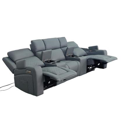Florida Cinema 3 Seater Electric Reclining Leather Sofa