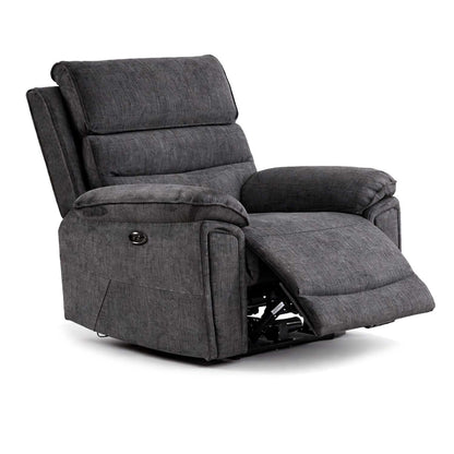 Sicily 3 Piece Electric Power Grey Fabric Recliners 3 + 2 + 1