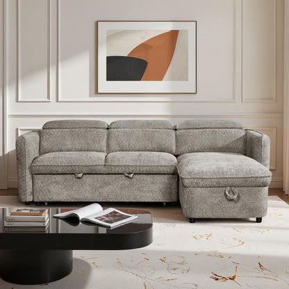 Ria L Shaped 4 Seater Fabric Corner Sofa Bed
