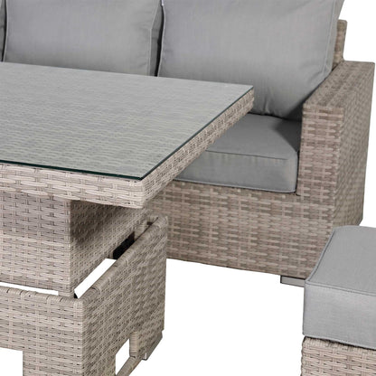 Rattan Corner Garden Sofa Set with Rising Table