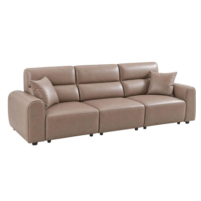 Corby 3 Seater Electric Recliner Sofa Leather Look High Back Design