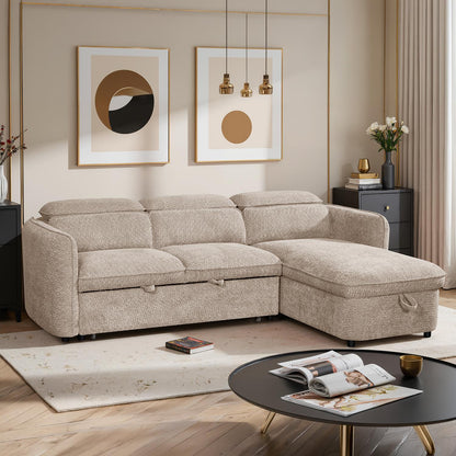 Ria L Shaped 4 Seater Fabric Corner Sofa Bed