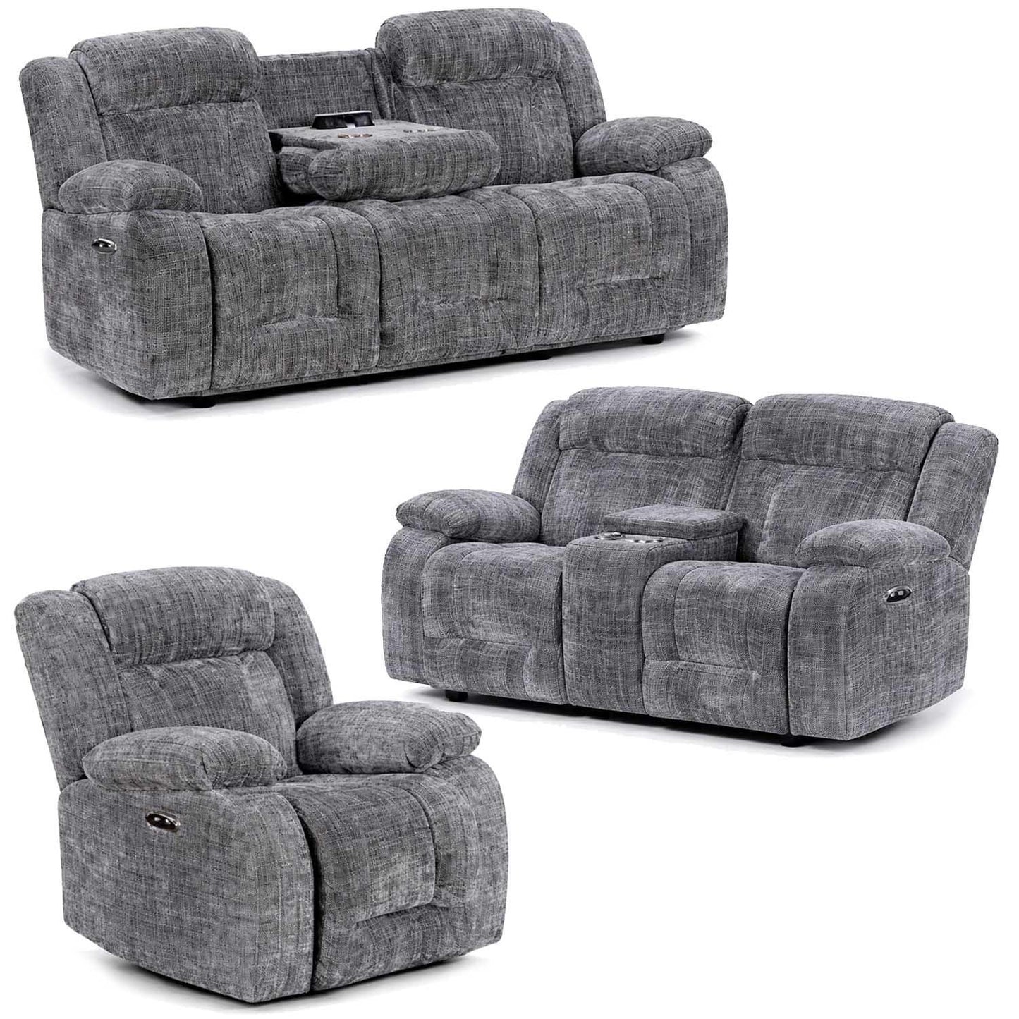 Unico Reclining 3 Piece Sofa Suite Fabric 3 + 2 + 1