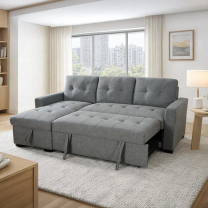 Arden Grey 3 Seater L Shaped Universal Sofa Bed With Storage Living Room