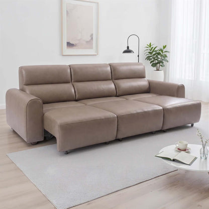 Corby 3 Seater Electric Recliner Sofa Leather Look High Back Design
