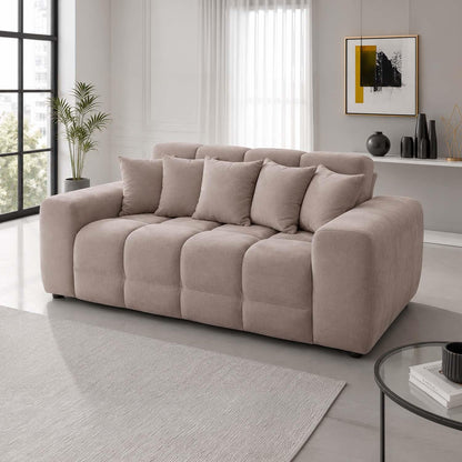 Jenson Plush Velvet 3 + 2 Seater Sofa Set Deep Seats & Boxed Arms
