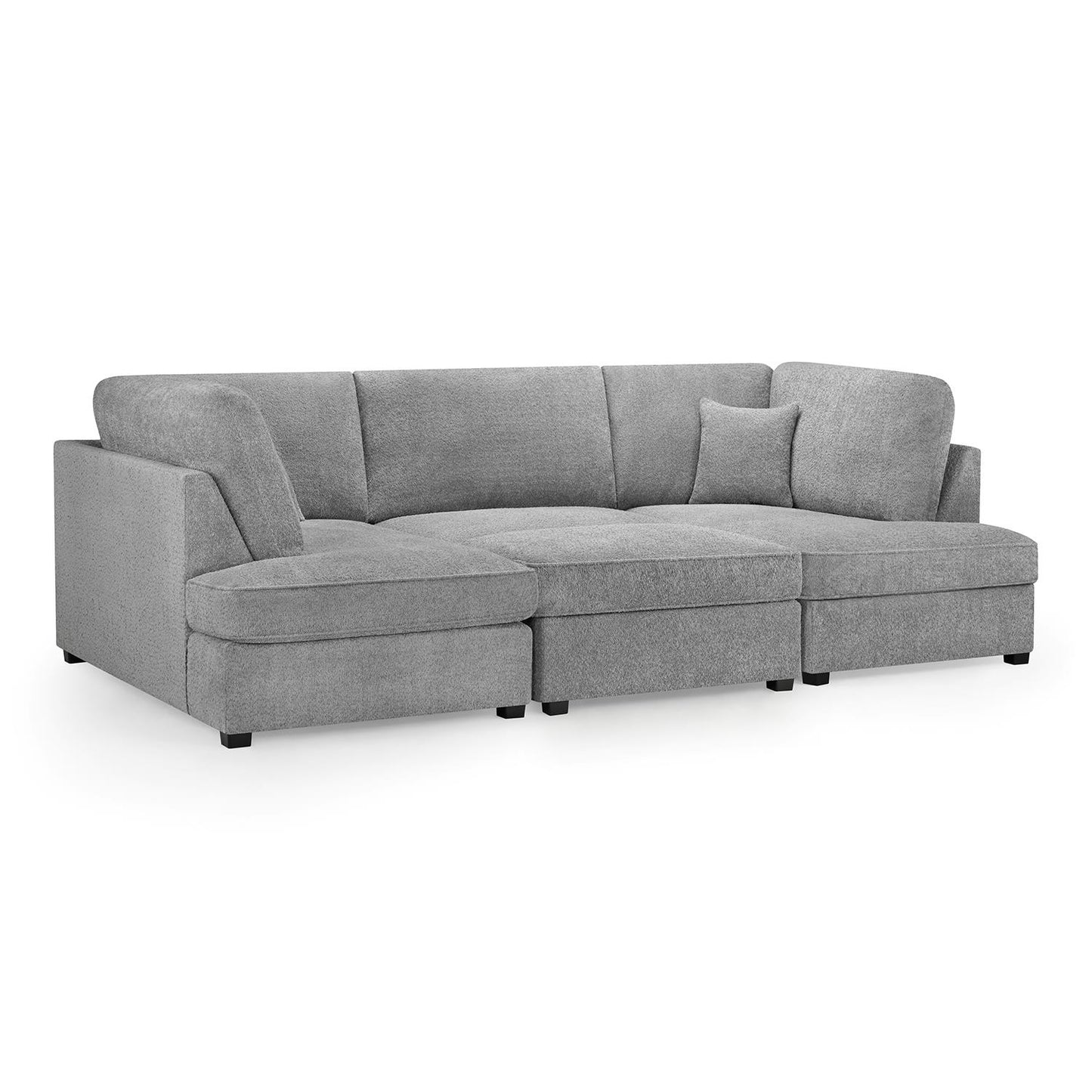 California Boucle Beige or Grey U shaped 6 Seater Sofa