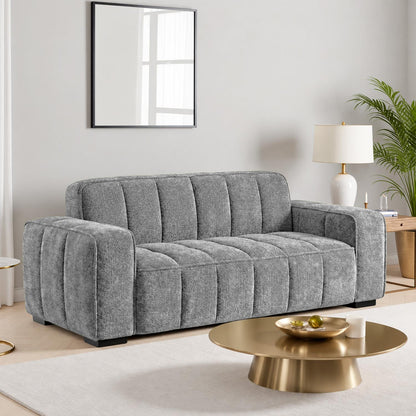 Preston 3 2 1 Sofa Suite Woven Fabric 3 Piece Set Beige Grey Olive
