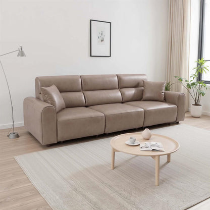Corby 3 Seater Electric Recliner Sofa Leather Look High Back Design