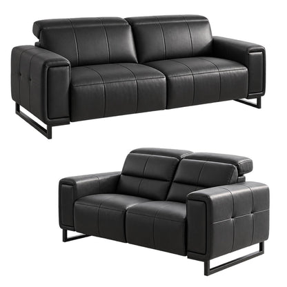 Rosebury 3 2 1 Electric Recliner Sofa Suite Leather Look Black Grey
