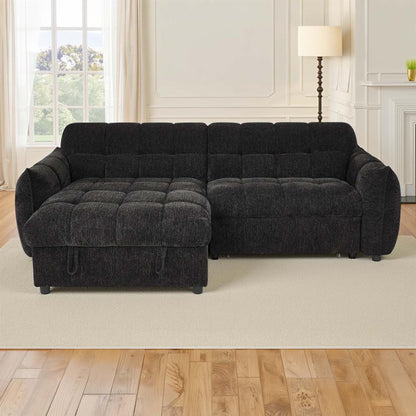 Fenton Universal Corner Sofa Bed with Storage Chaise Chenille Fabric