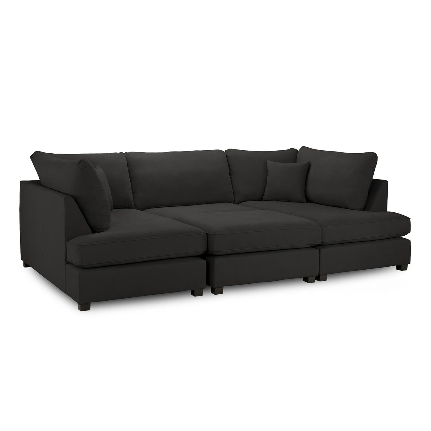California Classic Fabric Beige, Black or Grey U shaped 6 Seater Sofa