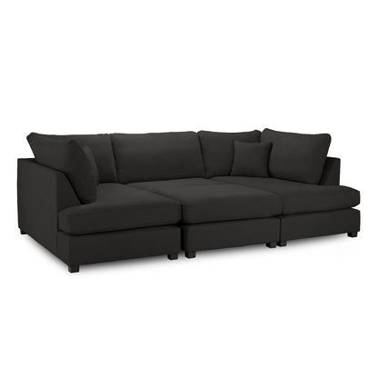 California Classic Fabric Beige, Black or Grey U shaped 6 Seater Sofa