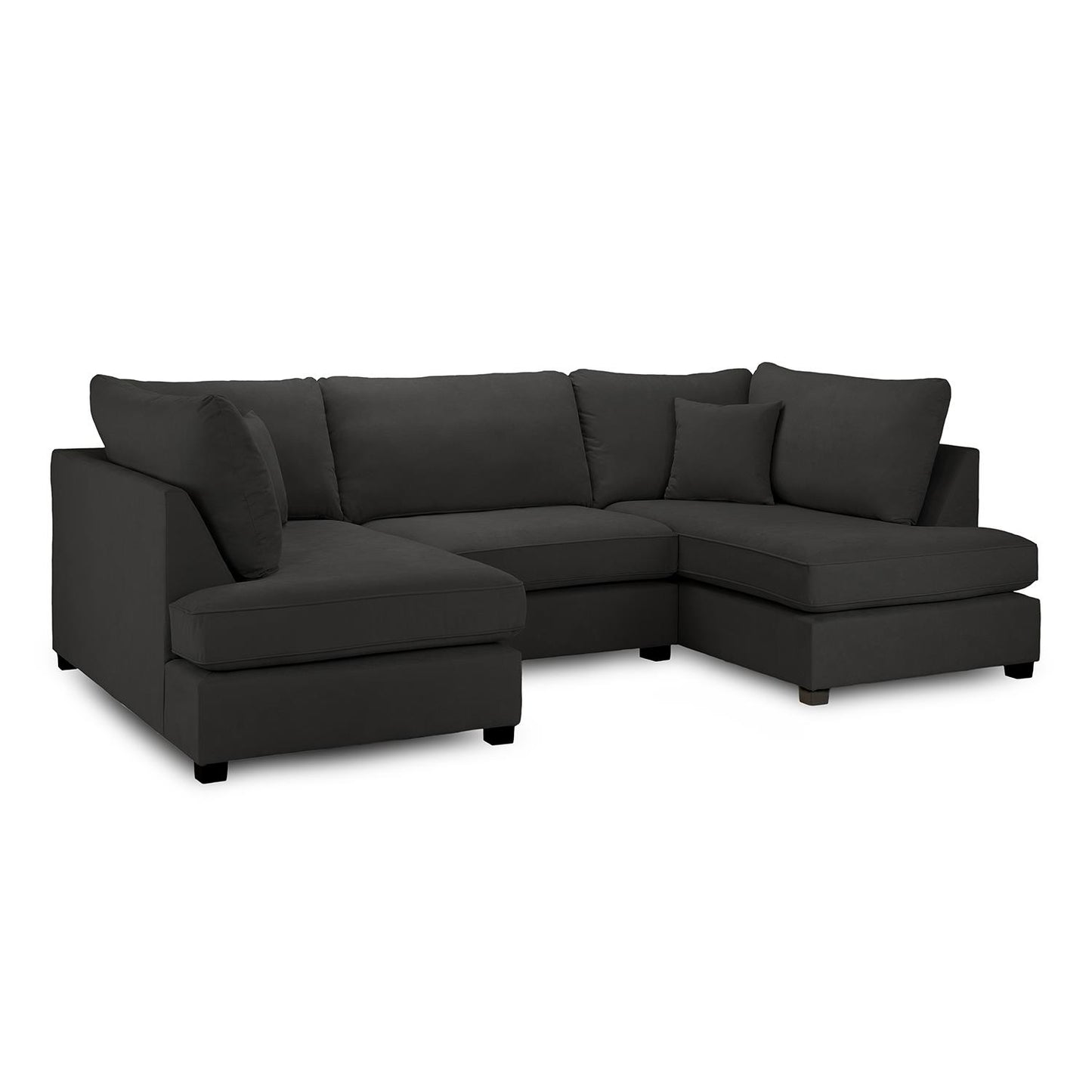 California Classic Fabric Beige, Black or Grey U shaped 6 Seater Sofa