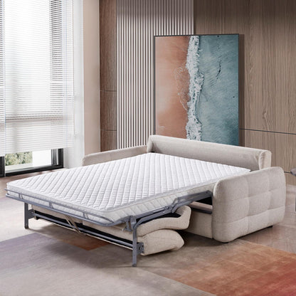 Aspen Fabric 3 Seater Manual Pull Out Large Sofa Bed Beige or Grey