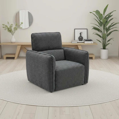 Ashcroft Armchair, Chenille Fabric, Charcoal, Green or Grey