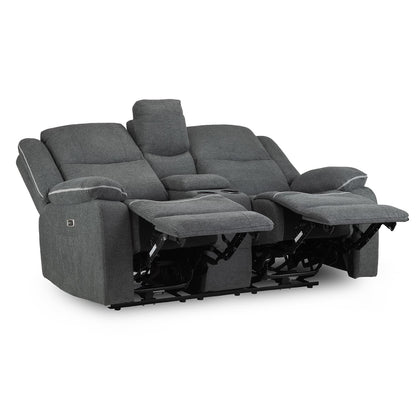 Harlow Graphite Grey Fabric Electric Reclining 2 Seater Sofa