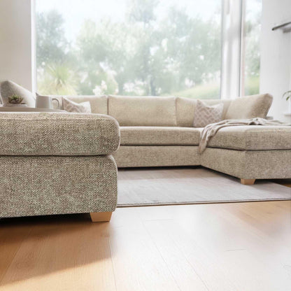 Kenzo U-Shaped 4-5 Seater Chenille Fabric Sofa