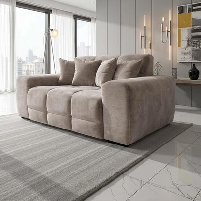 Jenson Plush Velvet 3 + 2 Seater Sofa Set Deep Seats & Boxed Arms