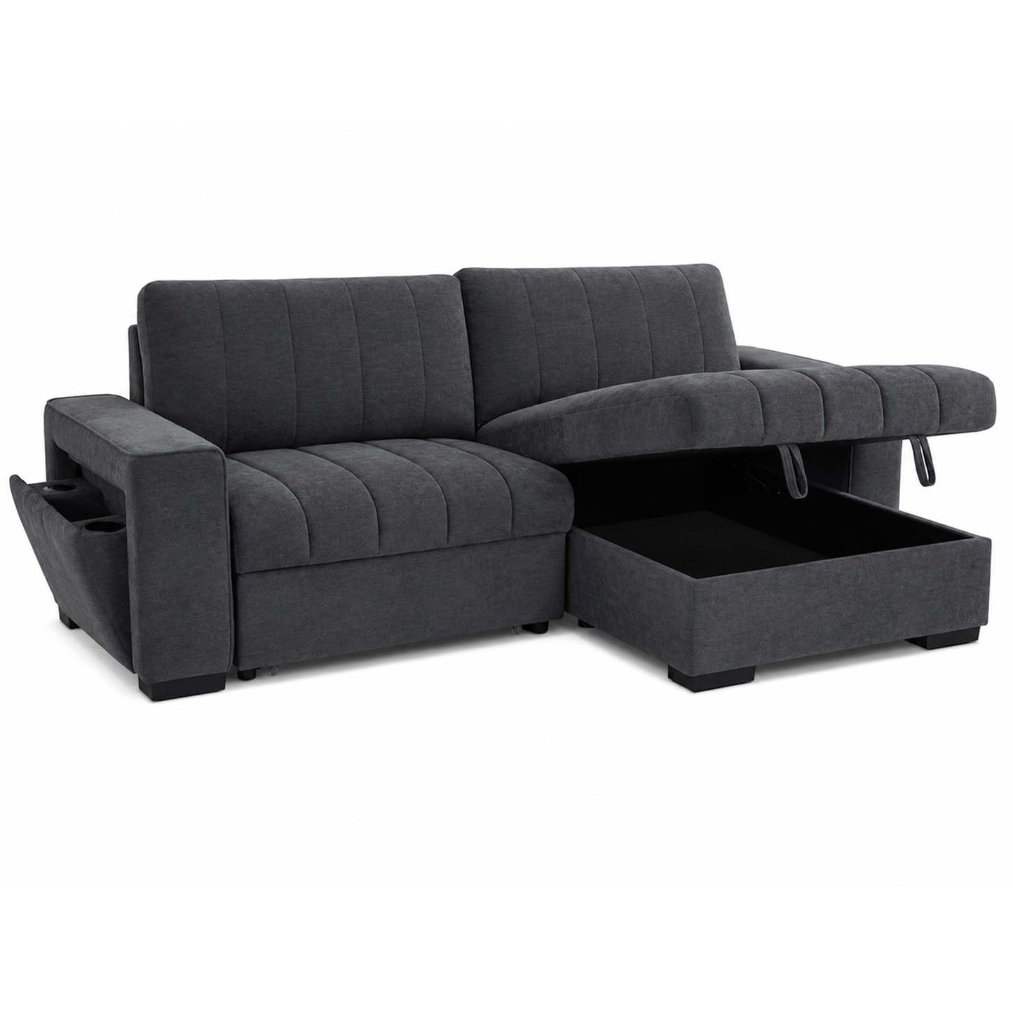 Frankie Universal Corner Sofa Bed with Storage USB & Cupholder