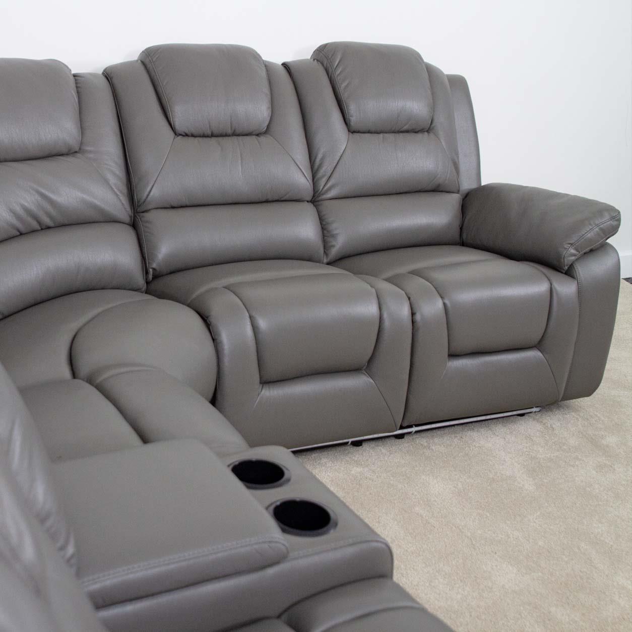 Oxbridge 5 Seater Electric Recliner Corner Sofa LED USB Black or Grey
