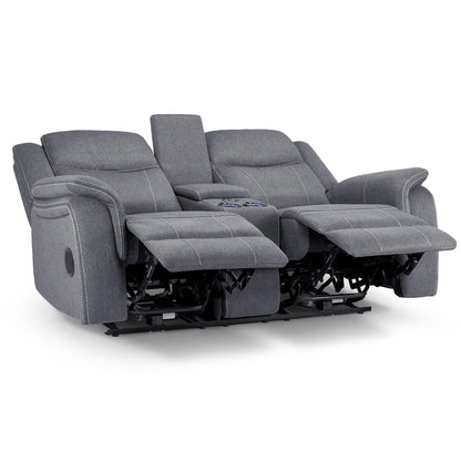 Orlando Grey Fabric 3 + 2 Electric Reclining Sofa Suite USB Charging