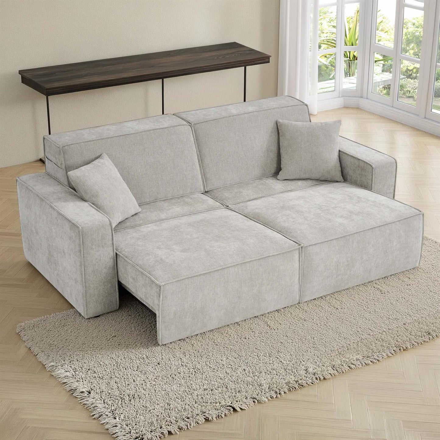 Huxley 3 Seater Electric Sofa Bed with Power Extension & Boxed Arms