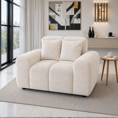 Jenson Plush Velvet Armchair with Deep Seat & Thick Boxed Arms