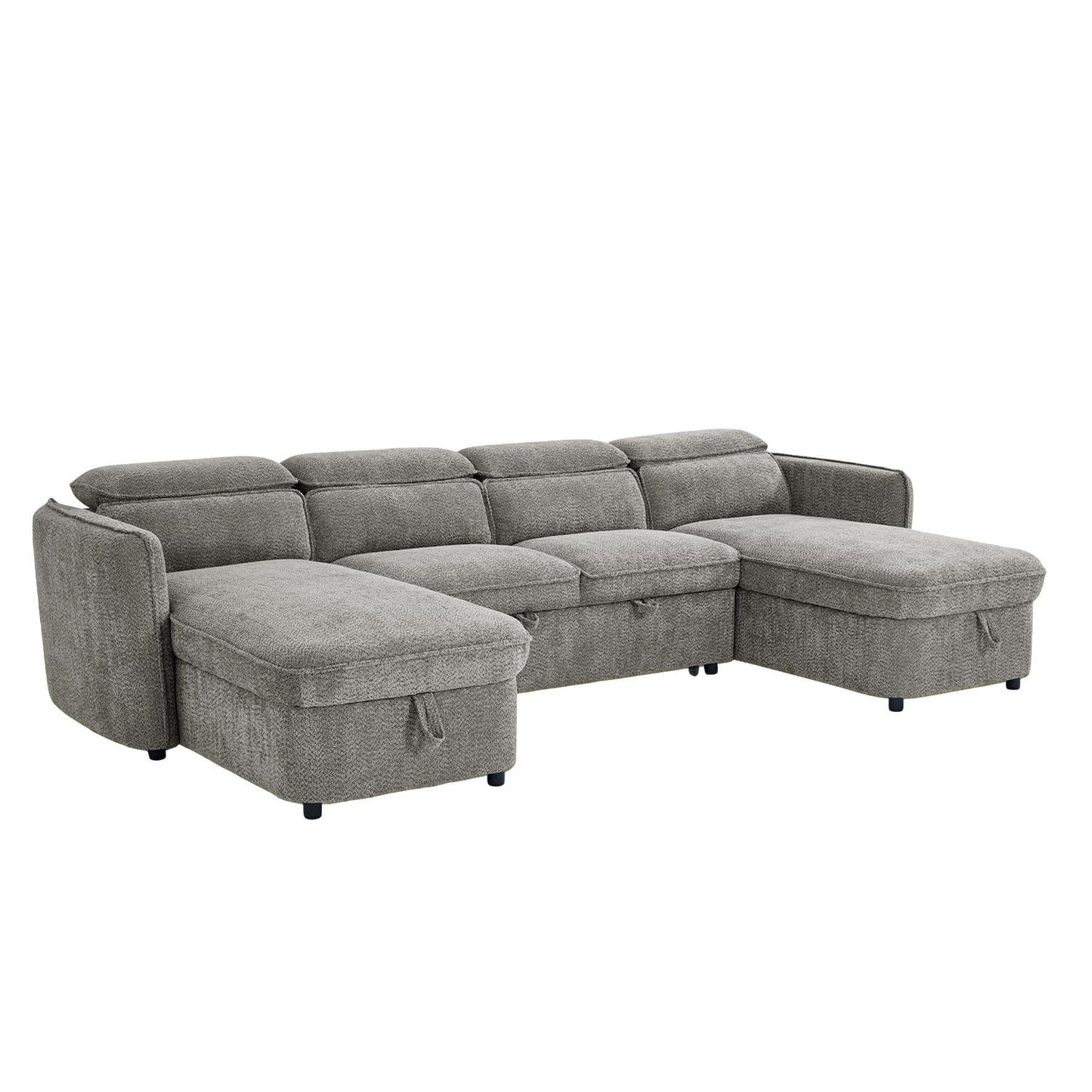 Ria Large 4 5 Seater Fabric U Shaped Sofa Bed Tilting Headrest Storage
