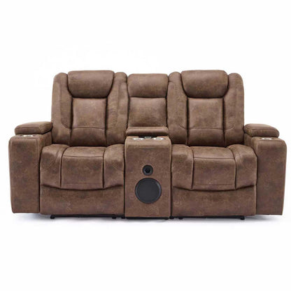 Juniper Electric Recliner 2 Seater With USB Cup Holders Brown or Grey