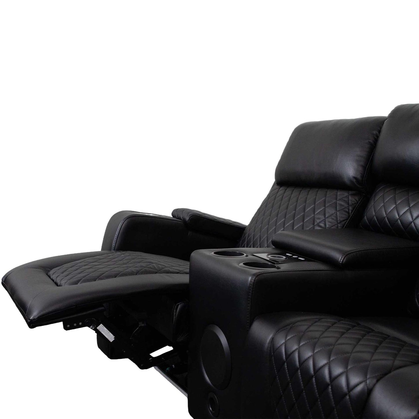 Felix Black or Grey Leather Electric Reclining Sofa Suite USB Cup Holder