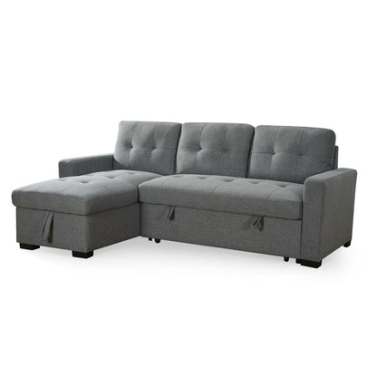 Arden Grey 3 Seater L Shaped Universal Sofa Bed With Storage Living Room