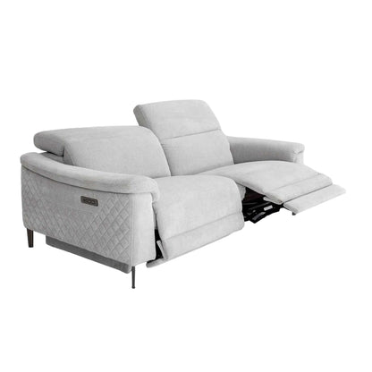Oscar Electric 3 + 2 Reclining Sofa Suite Ivory Fabric