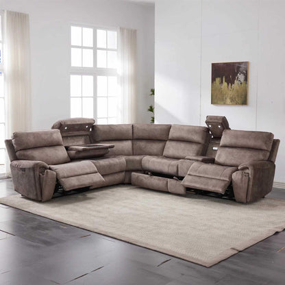Valtos 2 Corner 2 Fabric Electric Reclining Corner sofa Grey or Brown