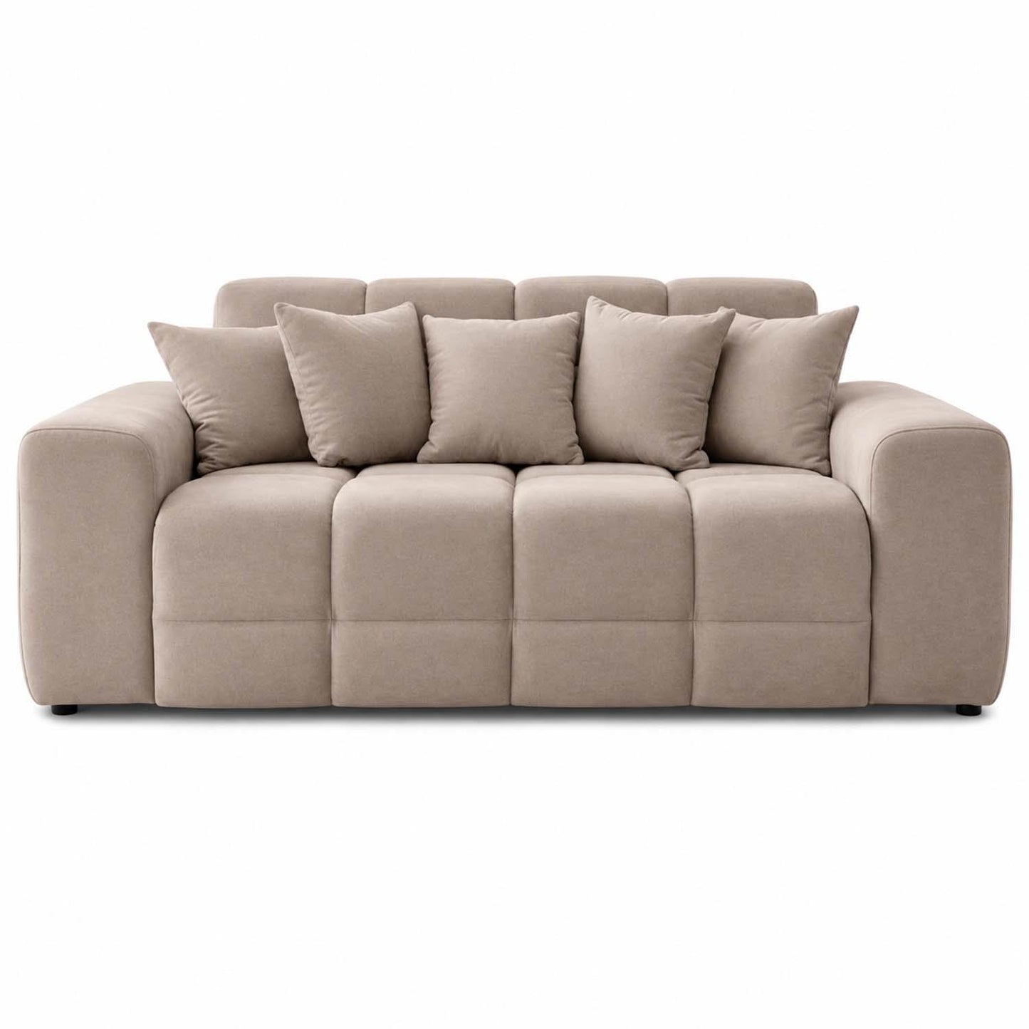 Jenson 3 Seater Plush Velvet Sofa with Deep Seats & Boxed Arms