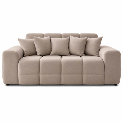 Jenson 3 Seater Plush Velvet Sofa with Deep Seats & Boxed Arms