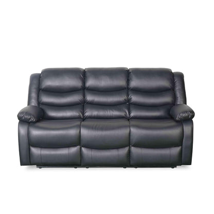 Cortland Leather Look 3 Piece Sofa Suite Manual Reclining Black or Brown