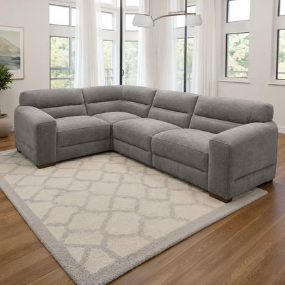Clifton Universal Corner Sofa Soft Fabric Grey Green Charcoal