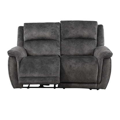 Mendoza Grey Plush Velvet Electric Reclining 3 Piece Sofa Suite 3 2 1