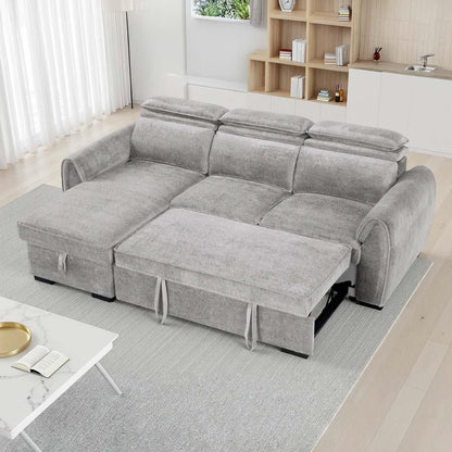 Carlo Universal Corner Sofabed with Storage & Adjustable Headrests