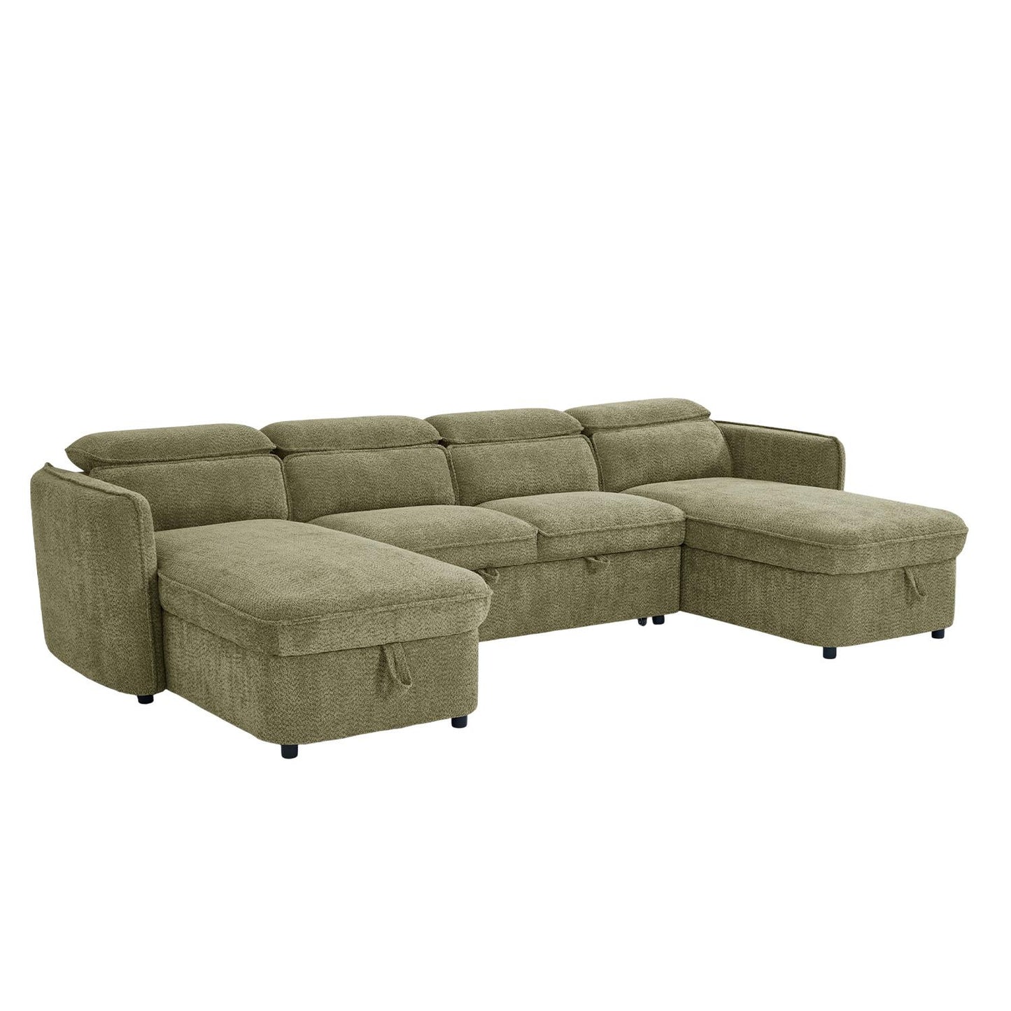 Ria Large 4 5 Seater Fabric U Shaped Sofa Bed Tilting Headrest Storage