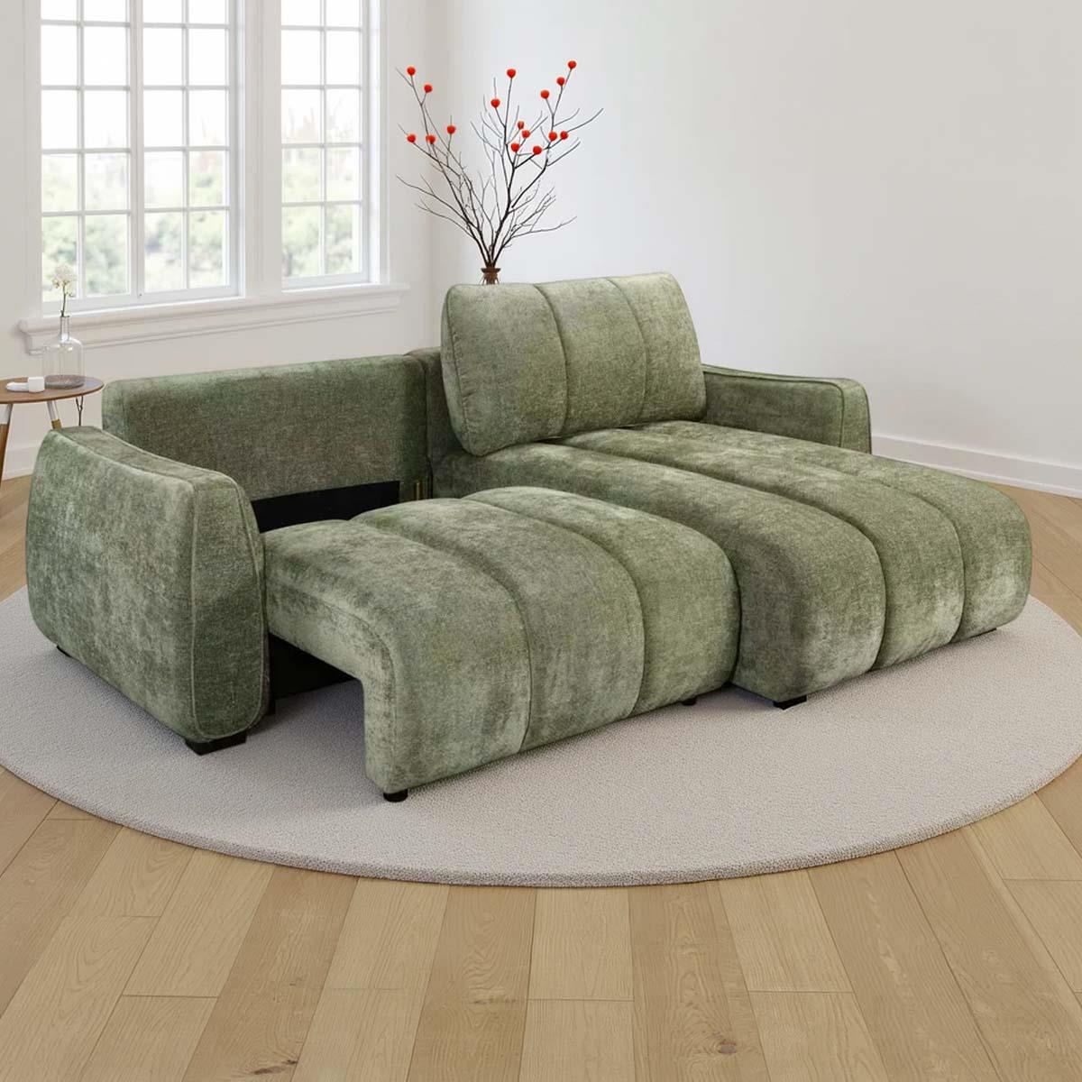 Parkstone Universal Corner Sofabed with Storage Beige Green or Grey