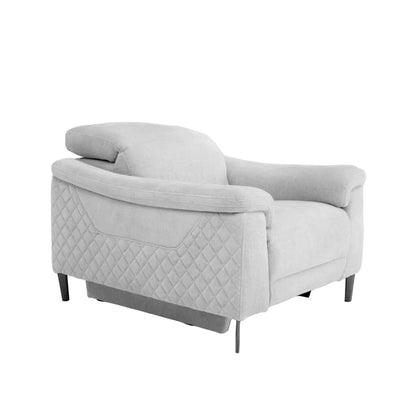 Oscar Electric Reclining 3 Piece Sofa Suite 3 + 1 + 1 Ivory Fabric