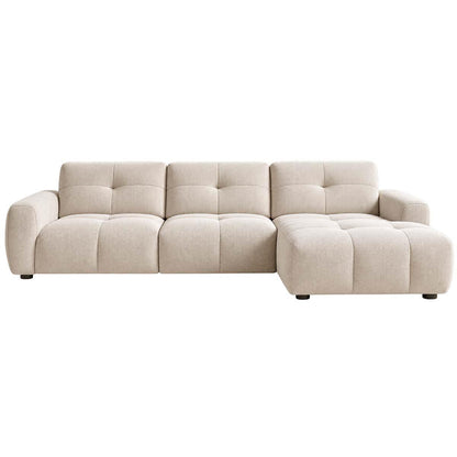 Marsha Large Chaise Corner Sofa Fabric L Shaped Beige or Grey